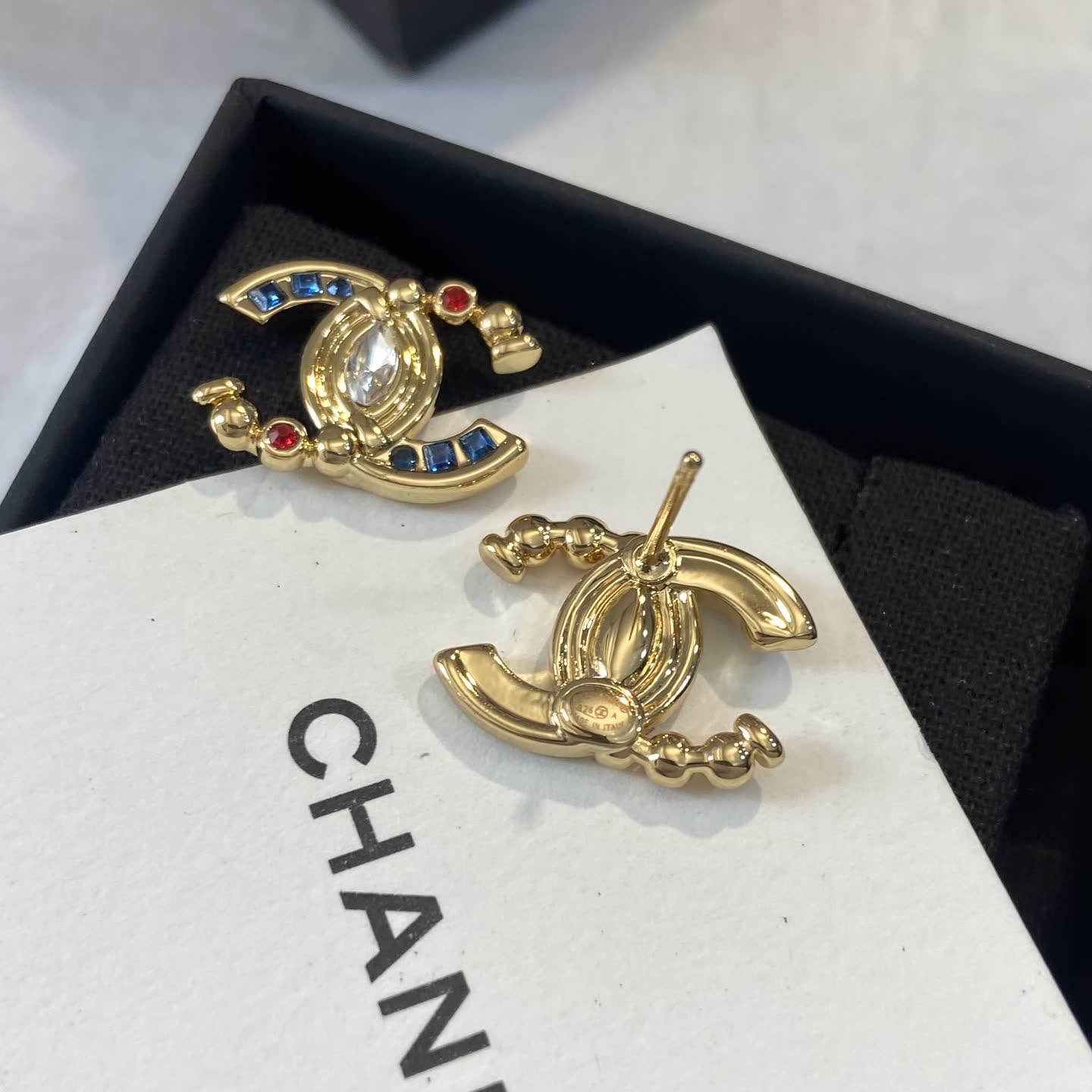 Chanel CC Logo Stud Earrings