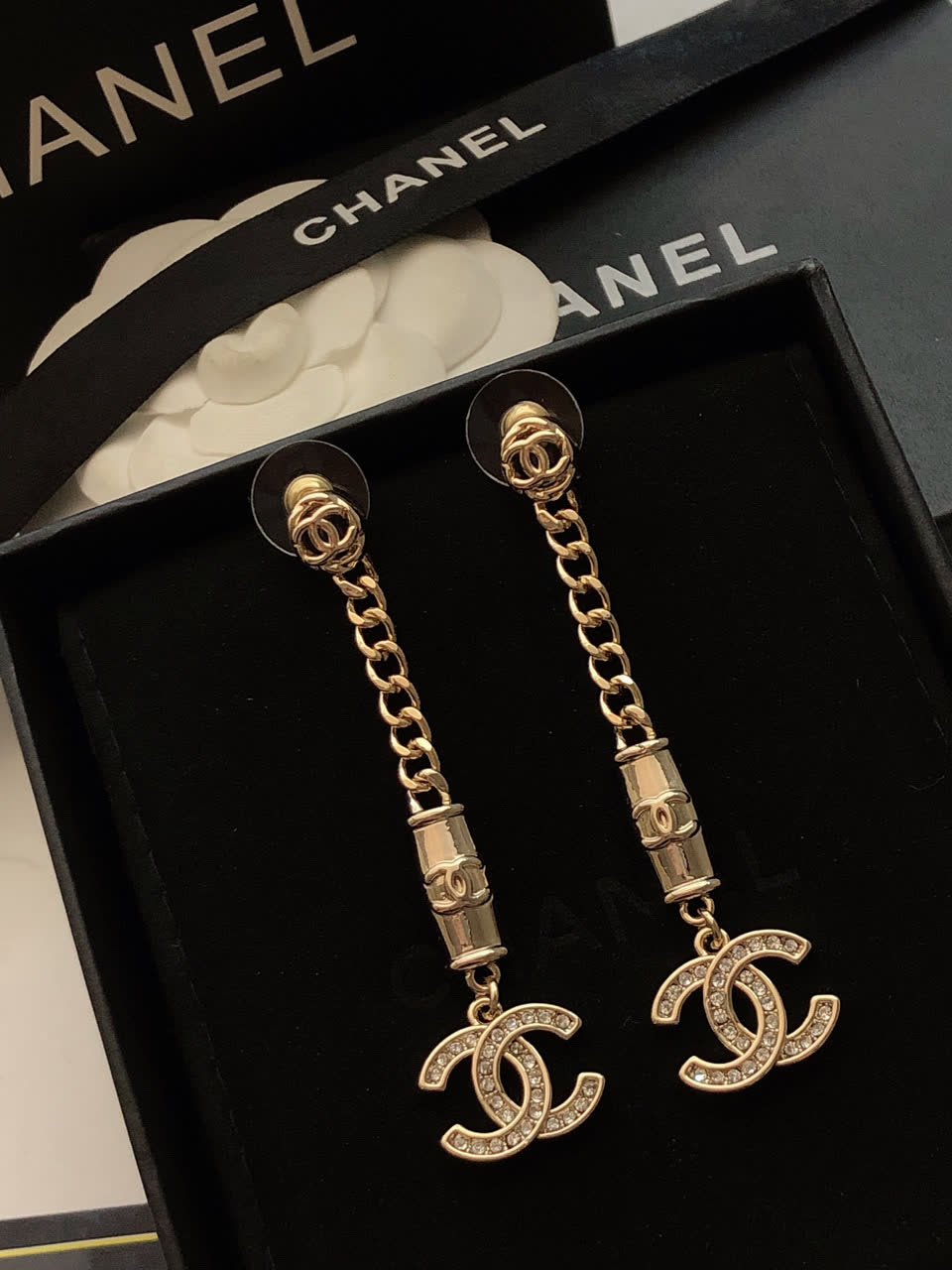 Chanel CC Logo Earrings