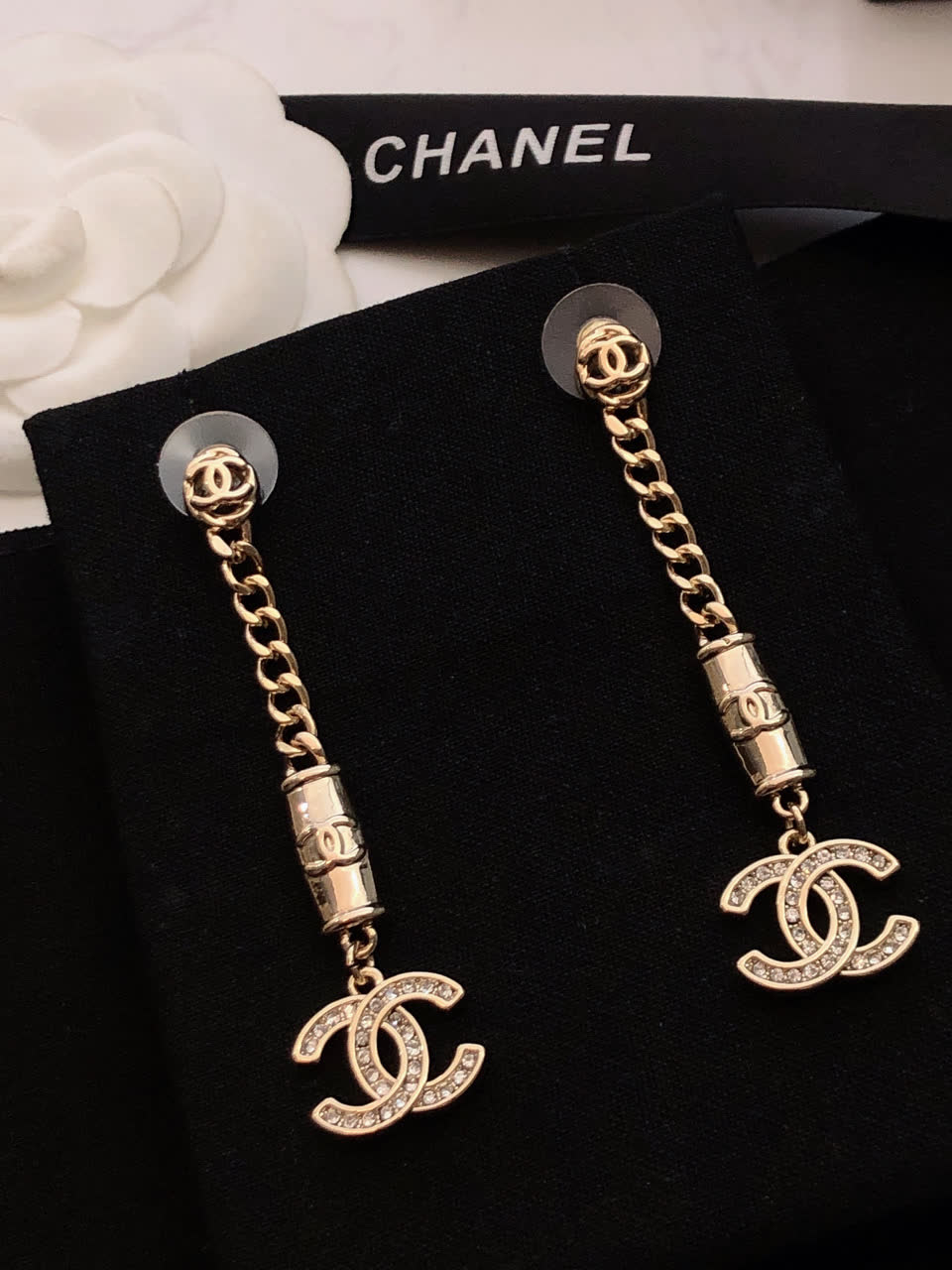 Chanel CC Logo Earrings