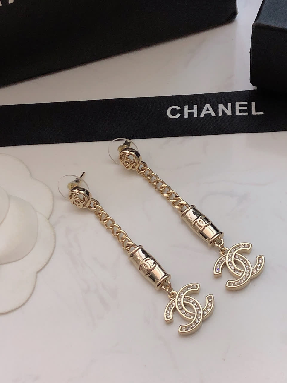 Chanel CC Logo Earrings