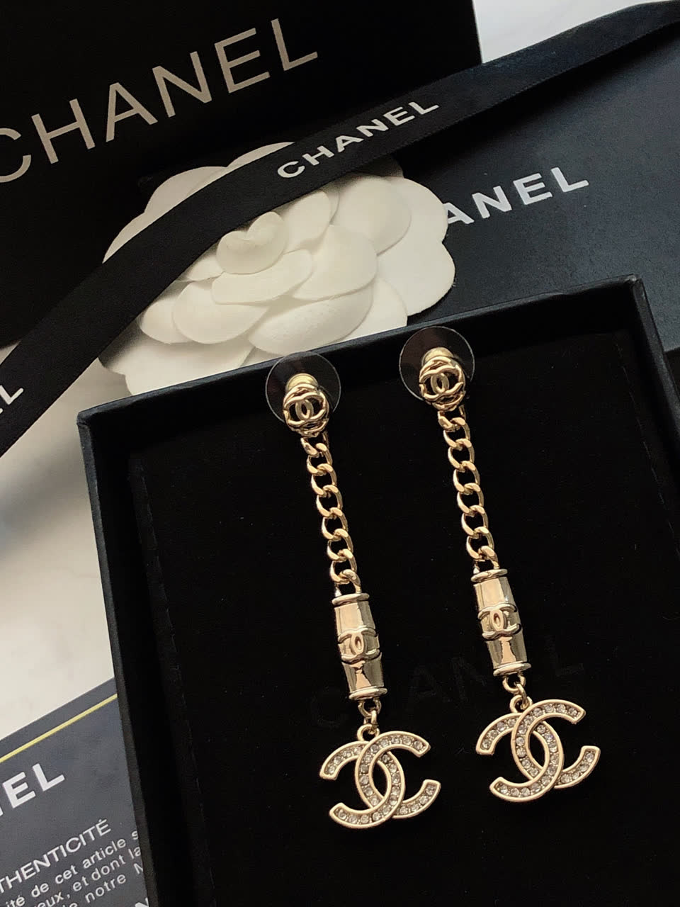Chanel CC Logo Earrings