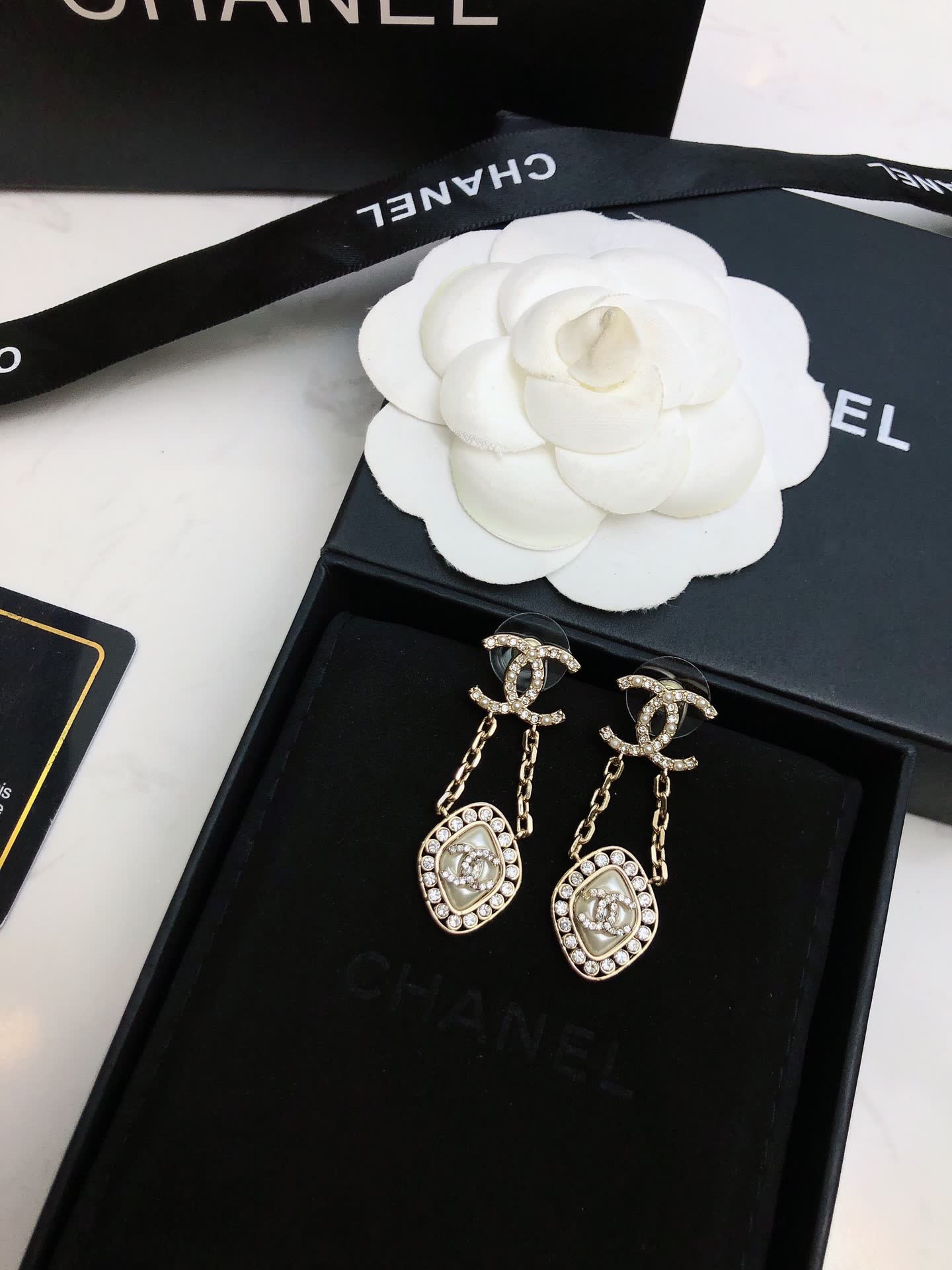 Chanel CC Logo Earrings
