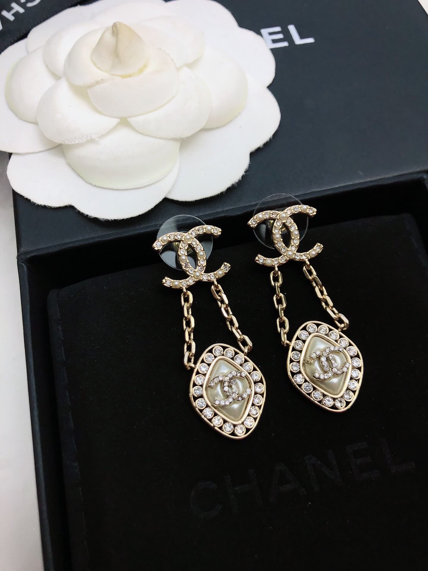 Chanel CC Logo Earrings