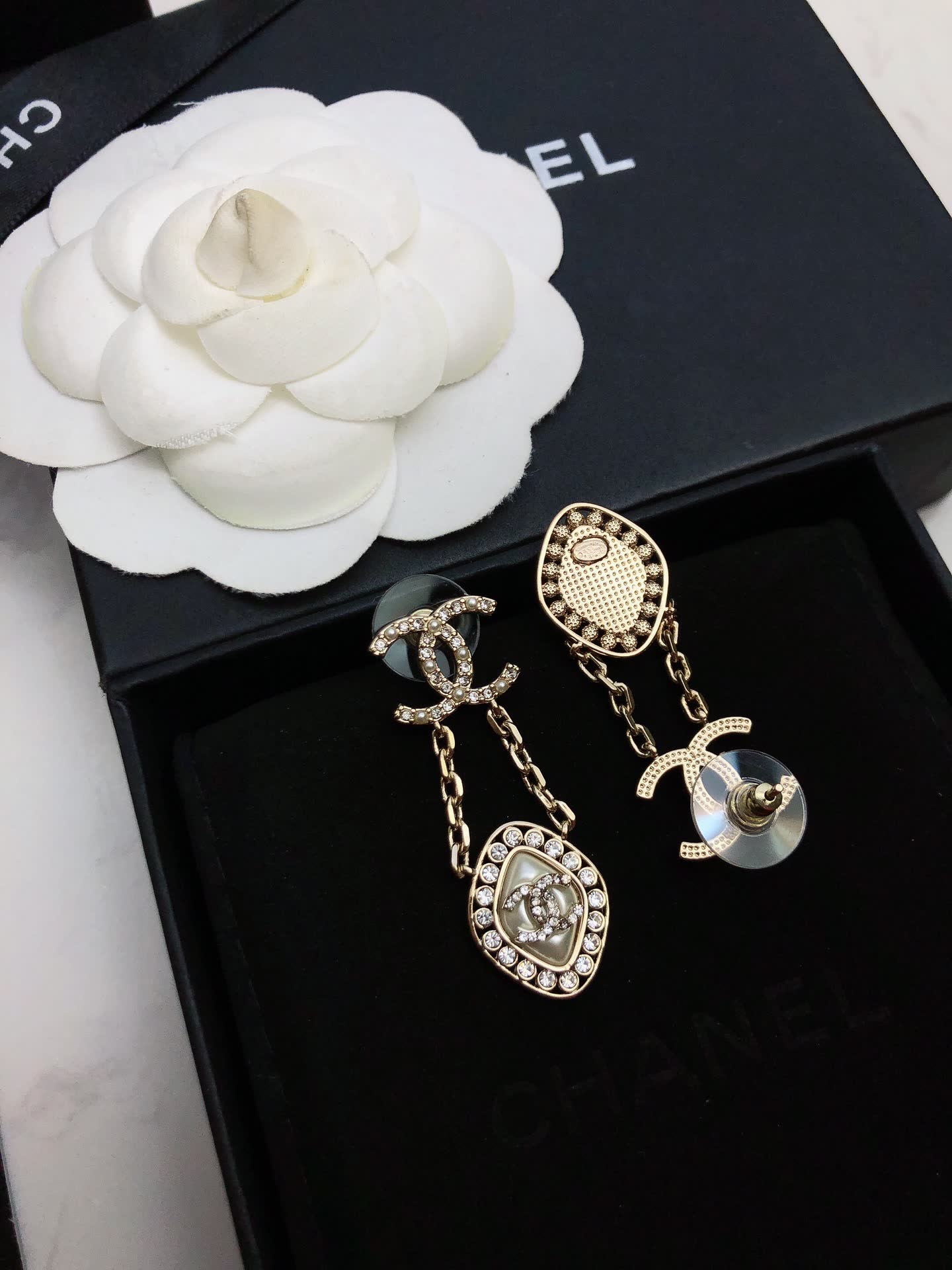 Chanel CC Logo Earrings