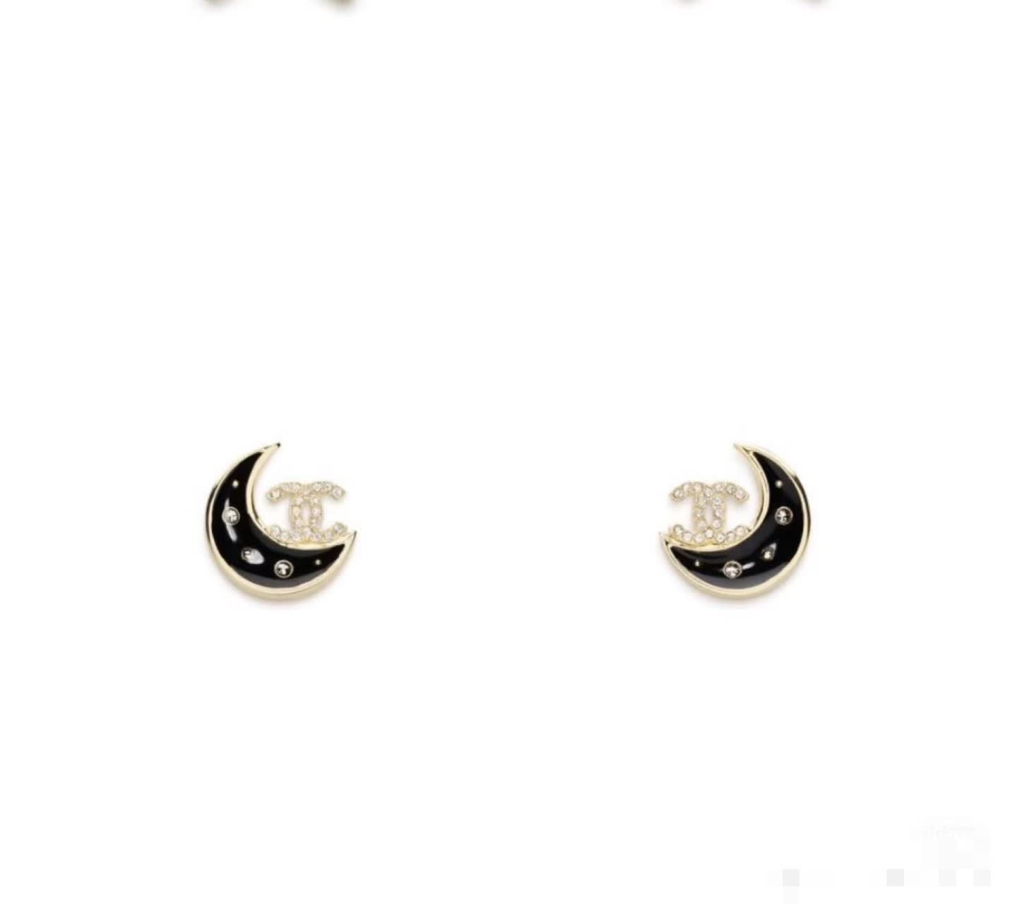 Chanel Crescent Moon Stud Earrings Chanel Crescent Moon Stud Earrings