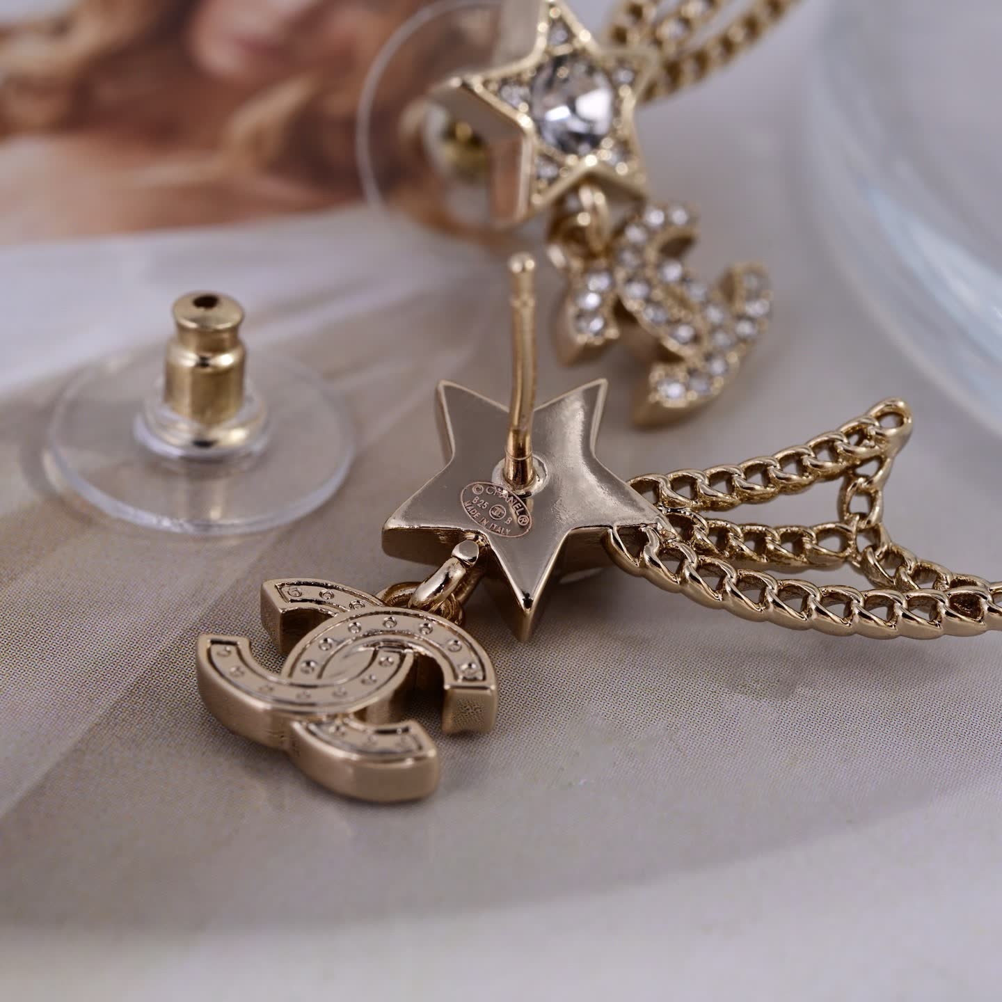 Chanel Earrings - CC Logo with Star Design