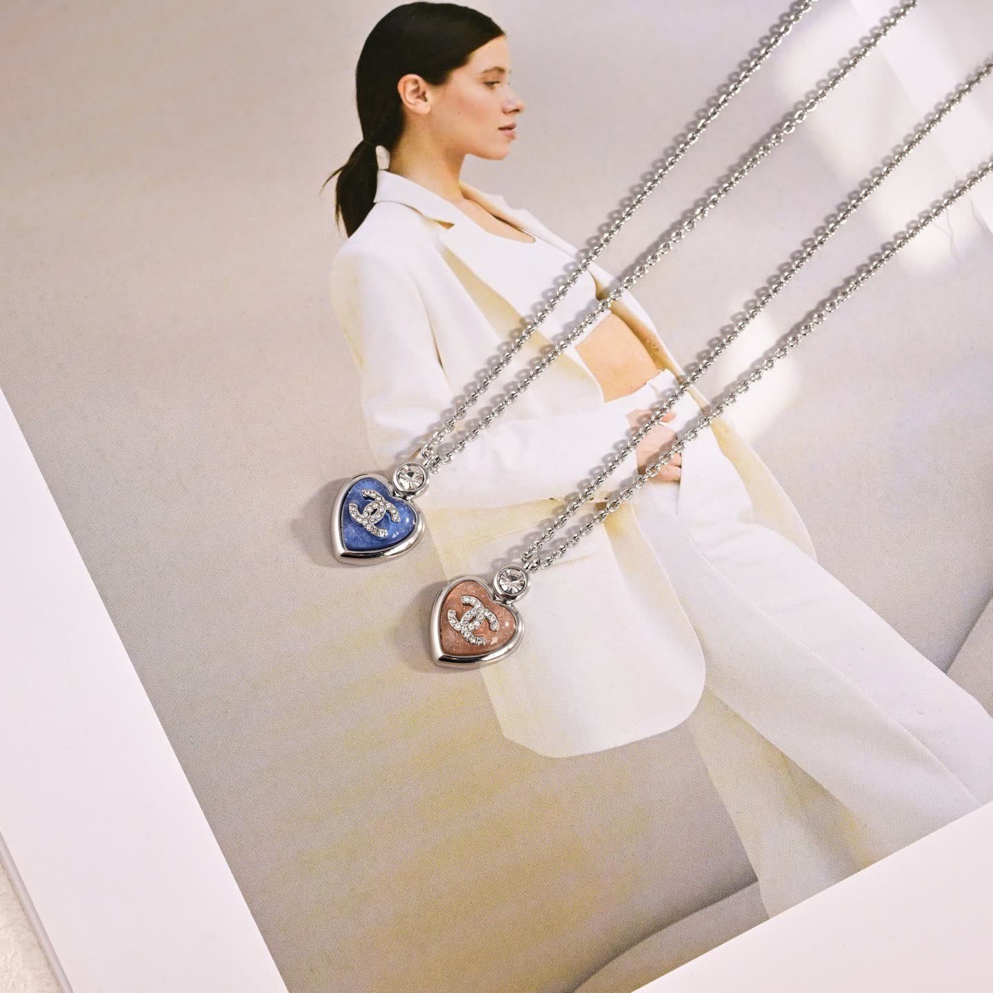 Chanel Blue Heart Earrings