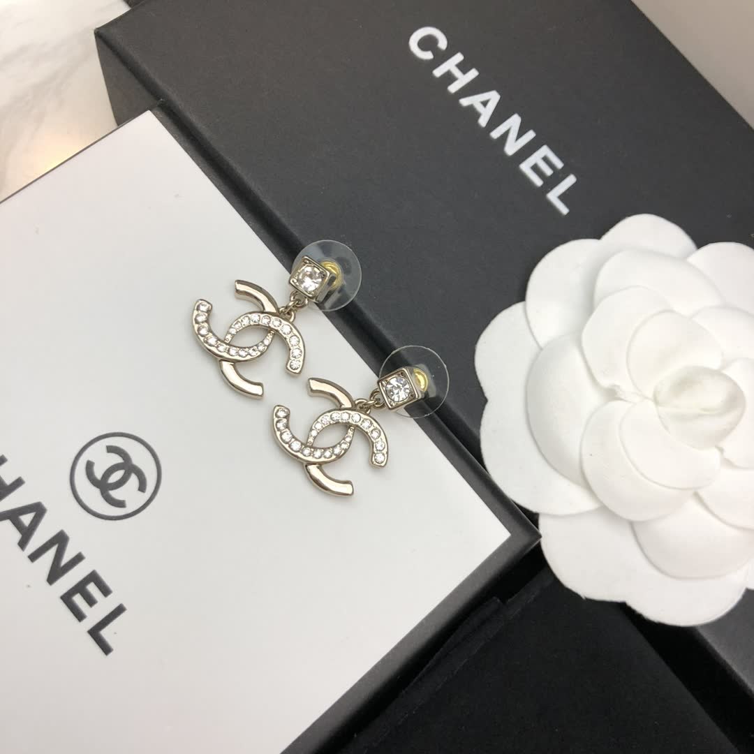 Chanel CC Logo Earrings