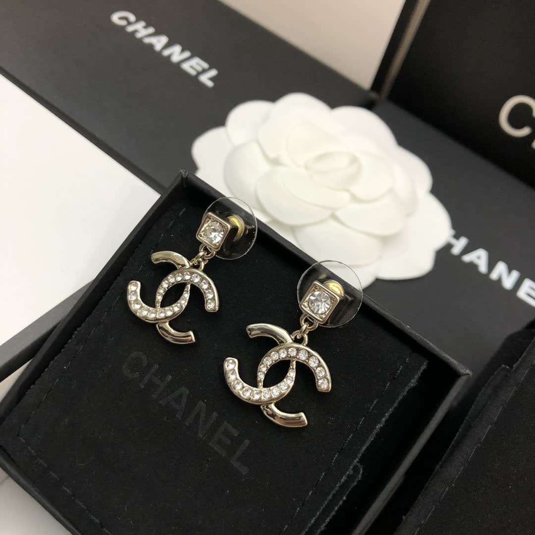 Chanel CC Logo Earrings