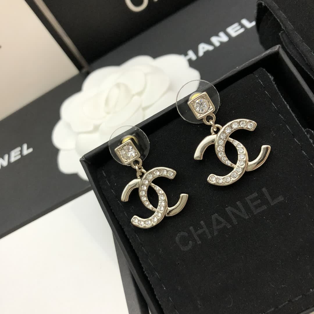 Chanel CC Logo Earrings