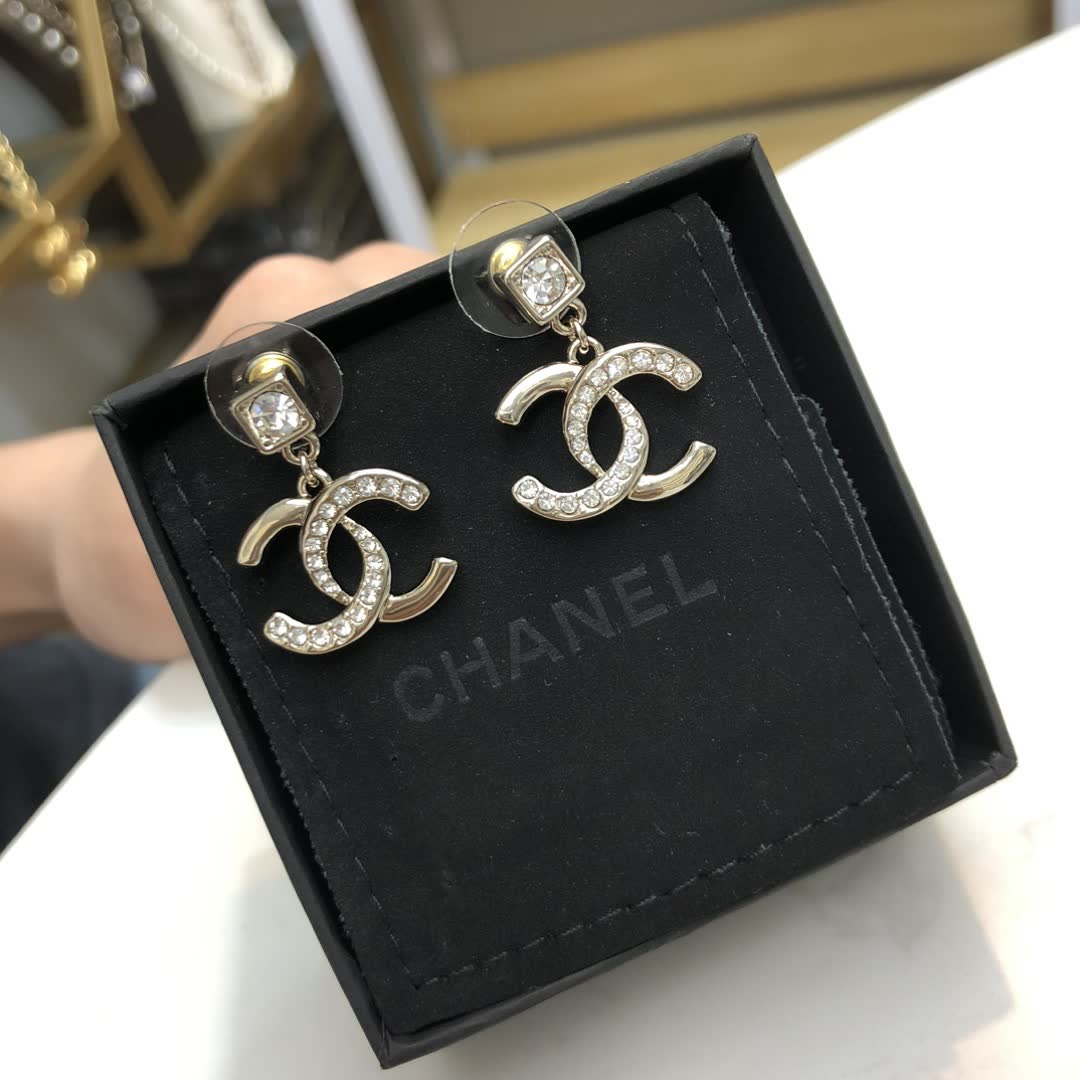 Chanel CC Logo Earrings