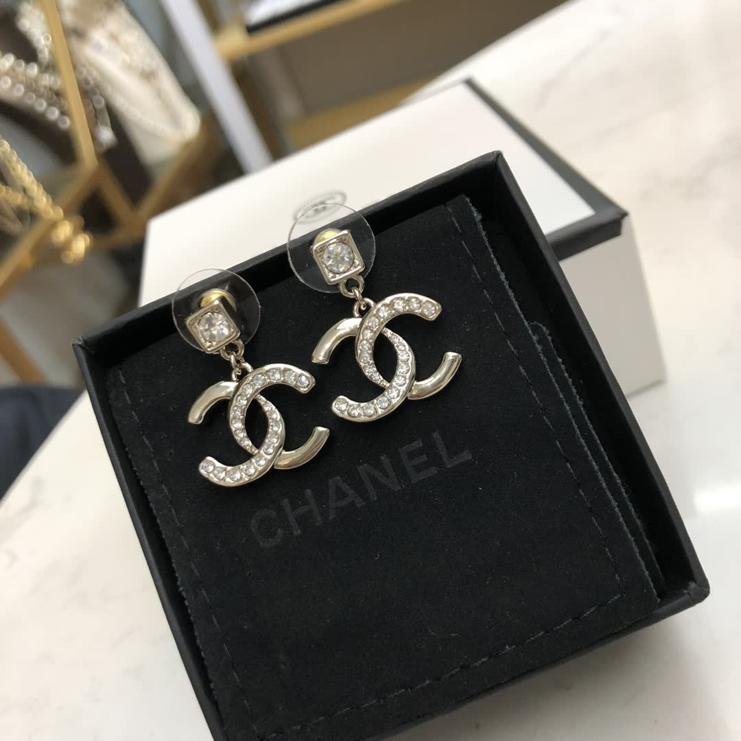 Chanel CC Logo Earrings