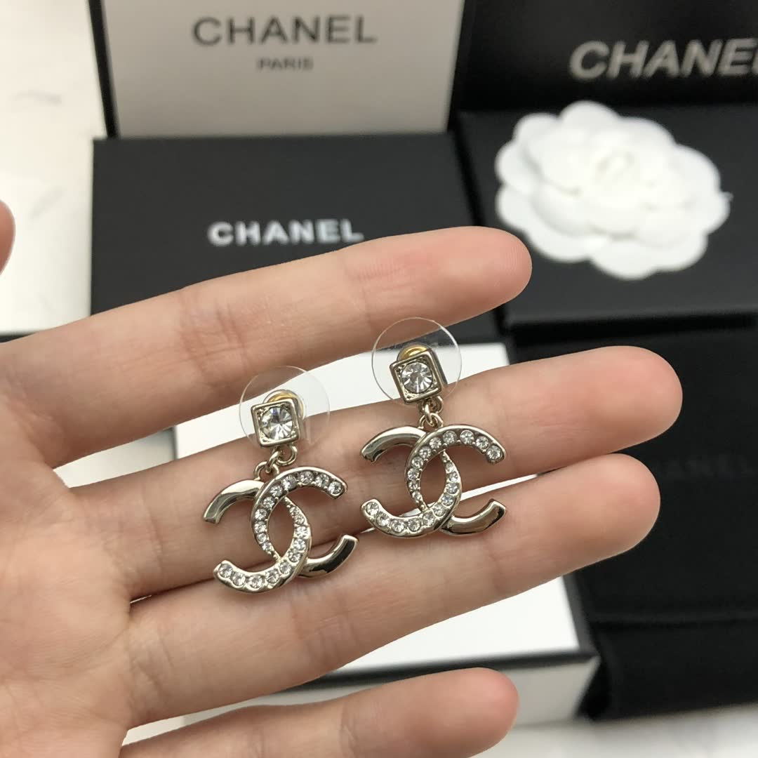 Chanel CC Logo Earrings