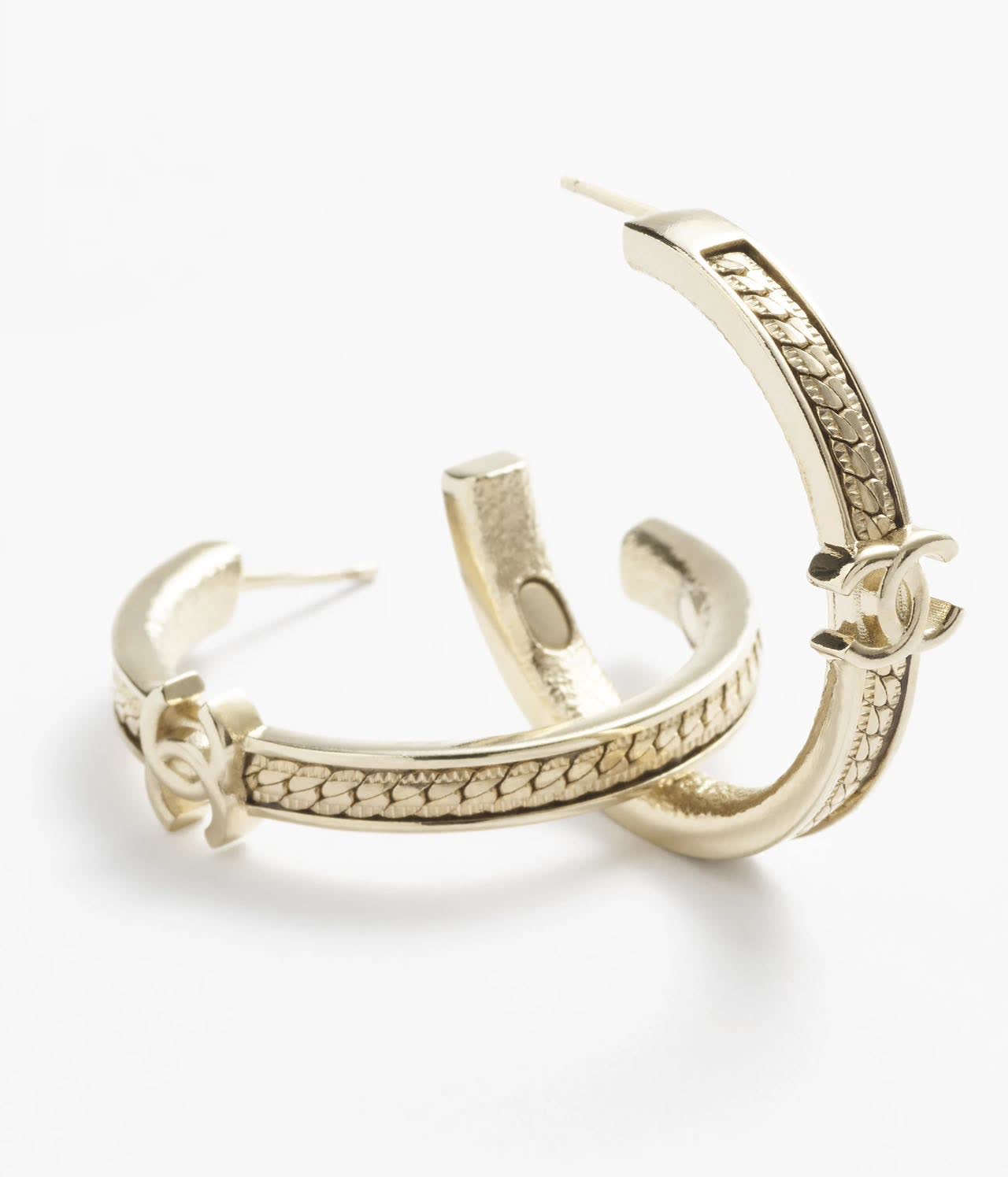 Chanel Silver Circle Earrings