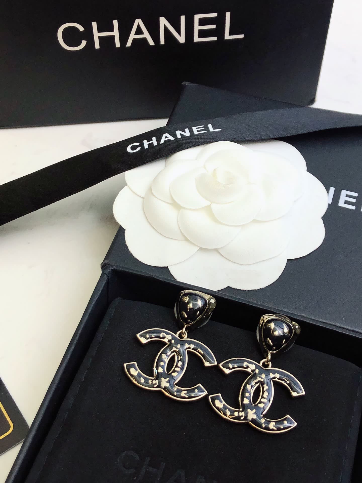 Chanel CC Logo Earrings