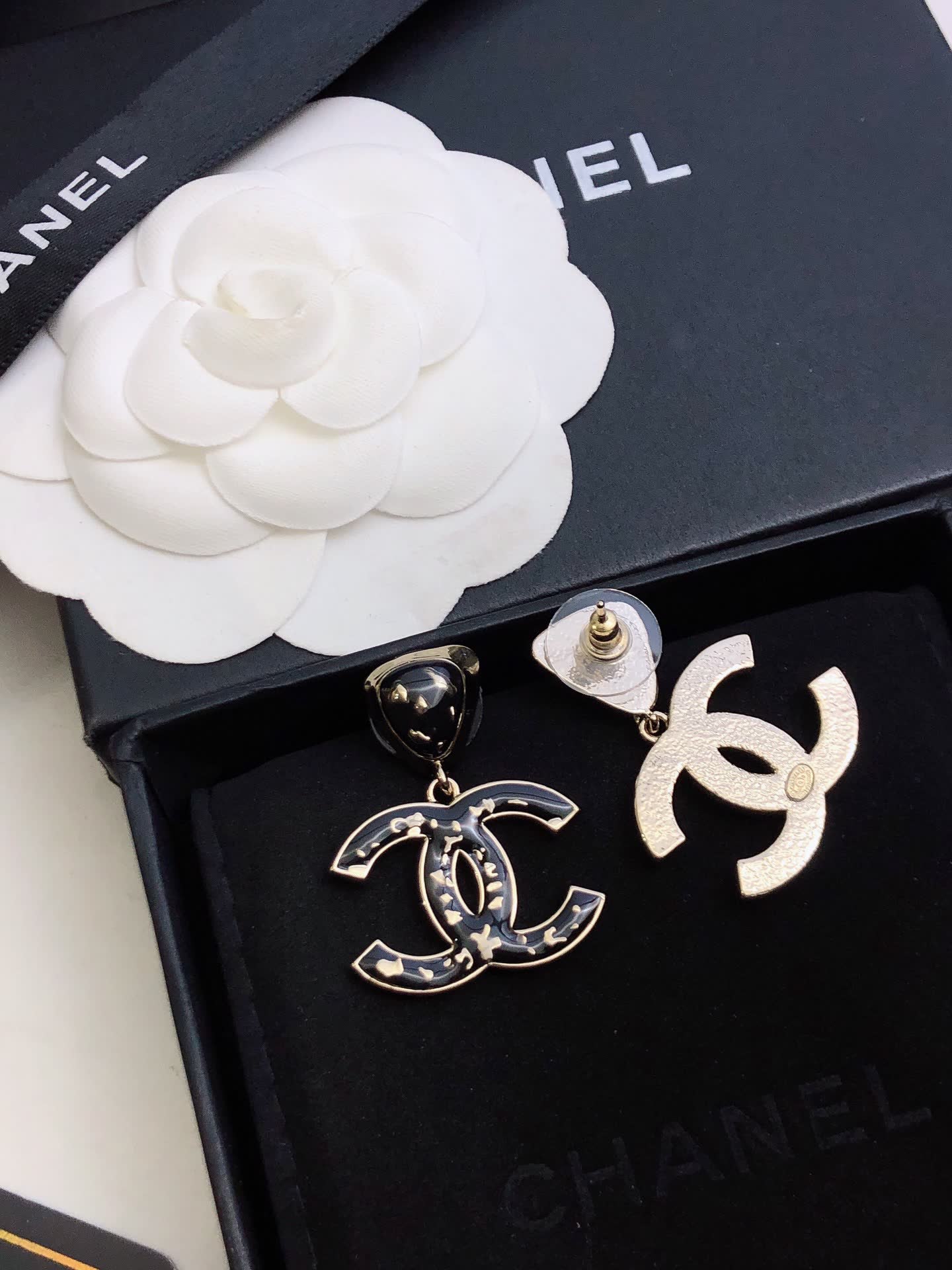 Chanel CC Logo Earrings