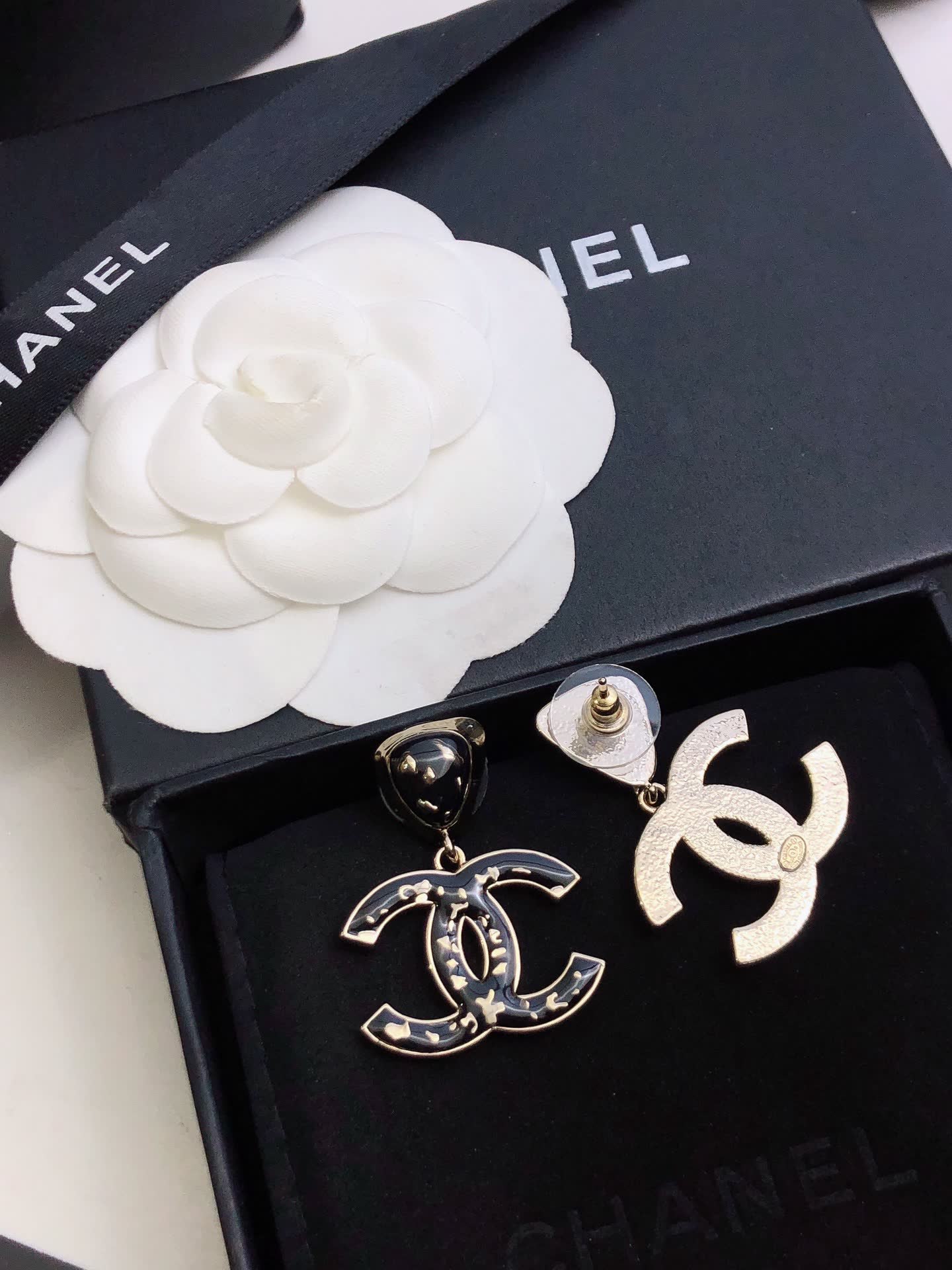 Chanel CC Logo Earrings