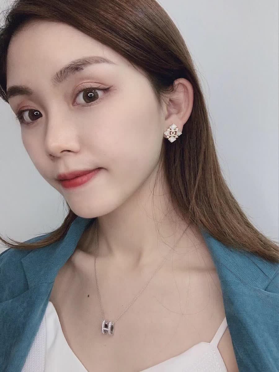 Chanel CC Logo Stud Earrings