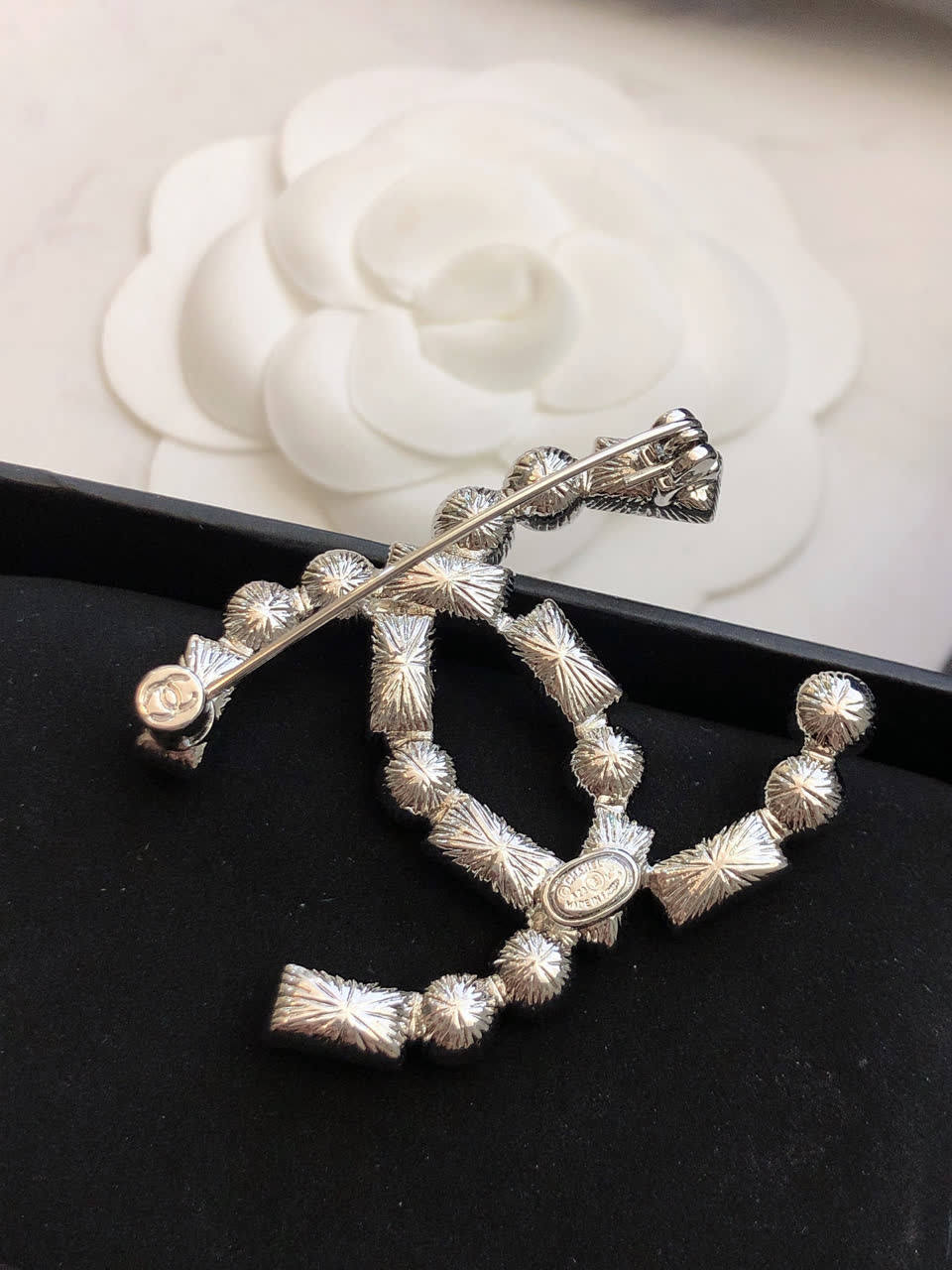 Chanel CC Logo Crystal Earrings