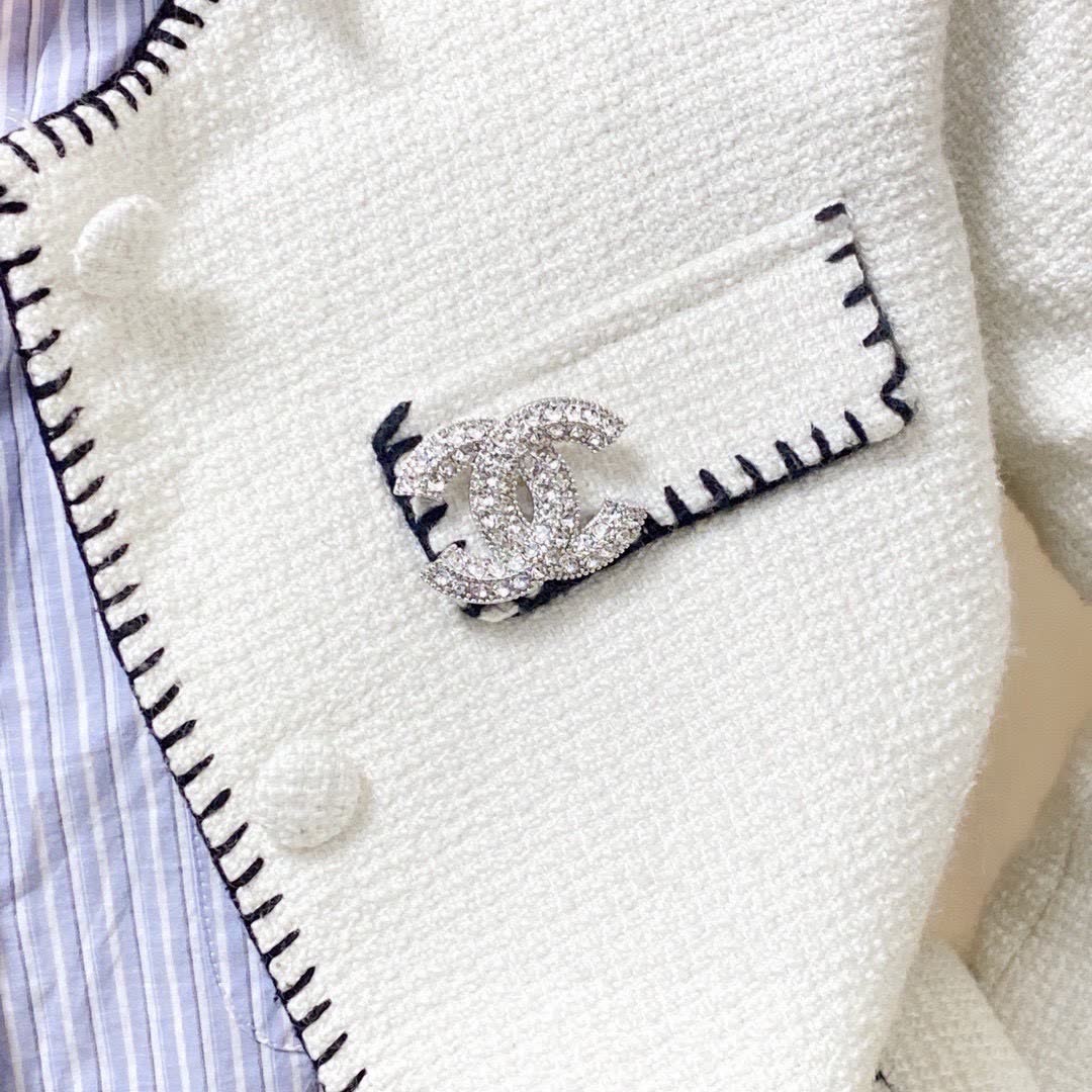 Chanel CC Logo Crystal Stud Earrings