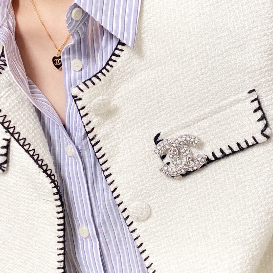 Chanel CC Logo Crystal Stud Earrings