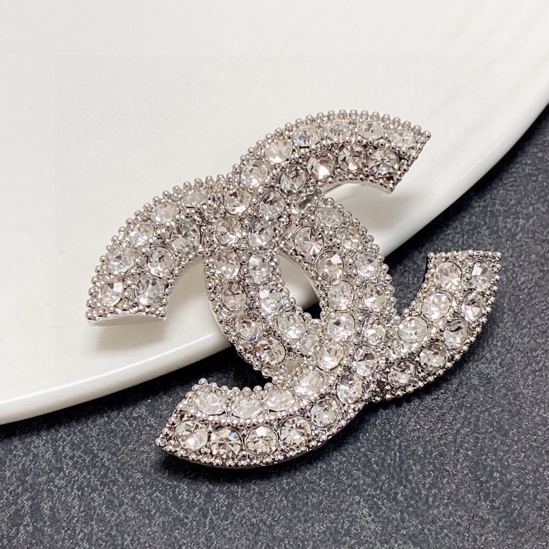 Chanel CC Logo Crystal Stud Earrings