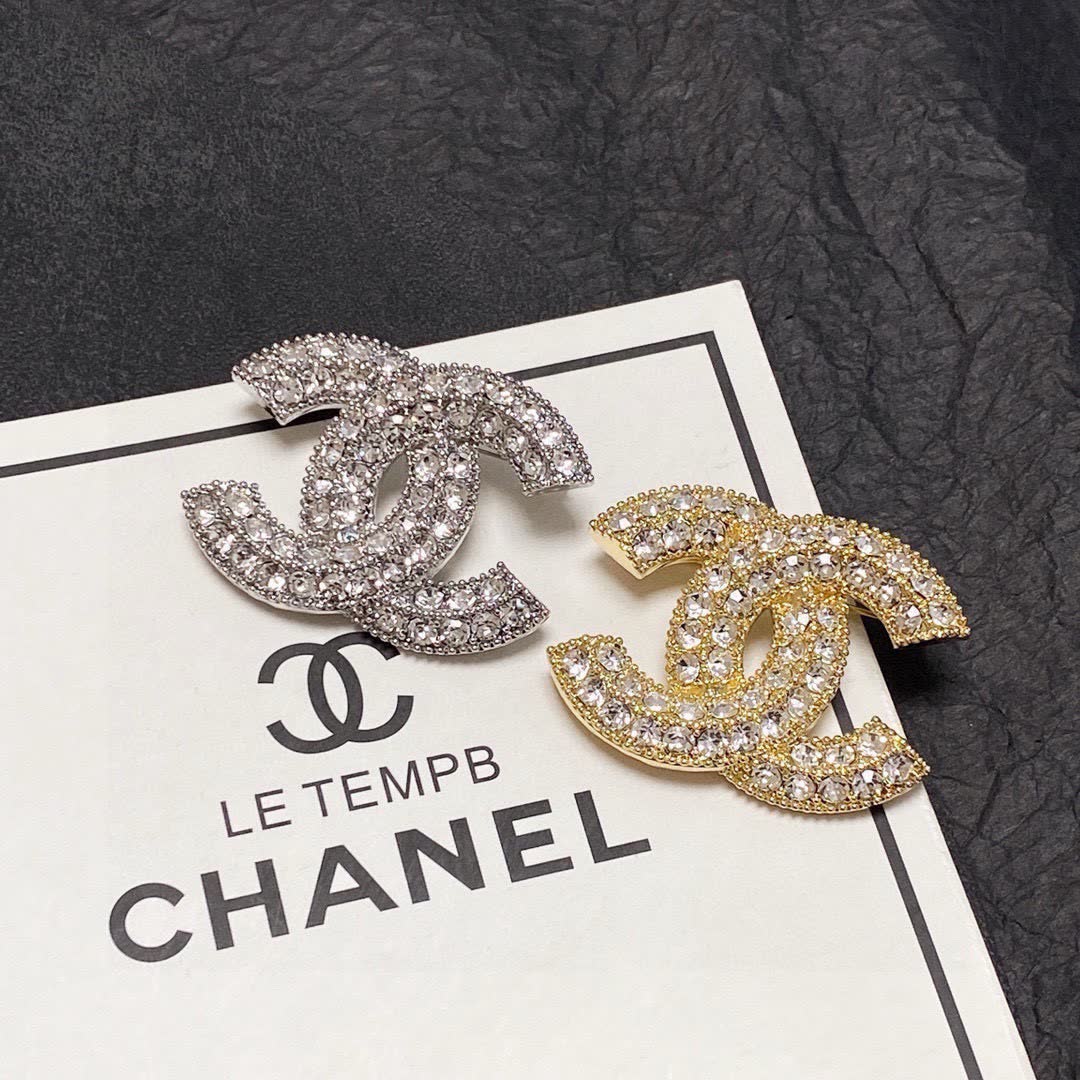 Chanel CC Logo Crystal Stud Earrings