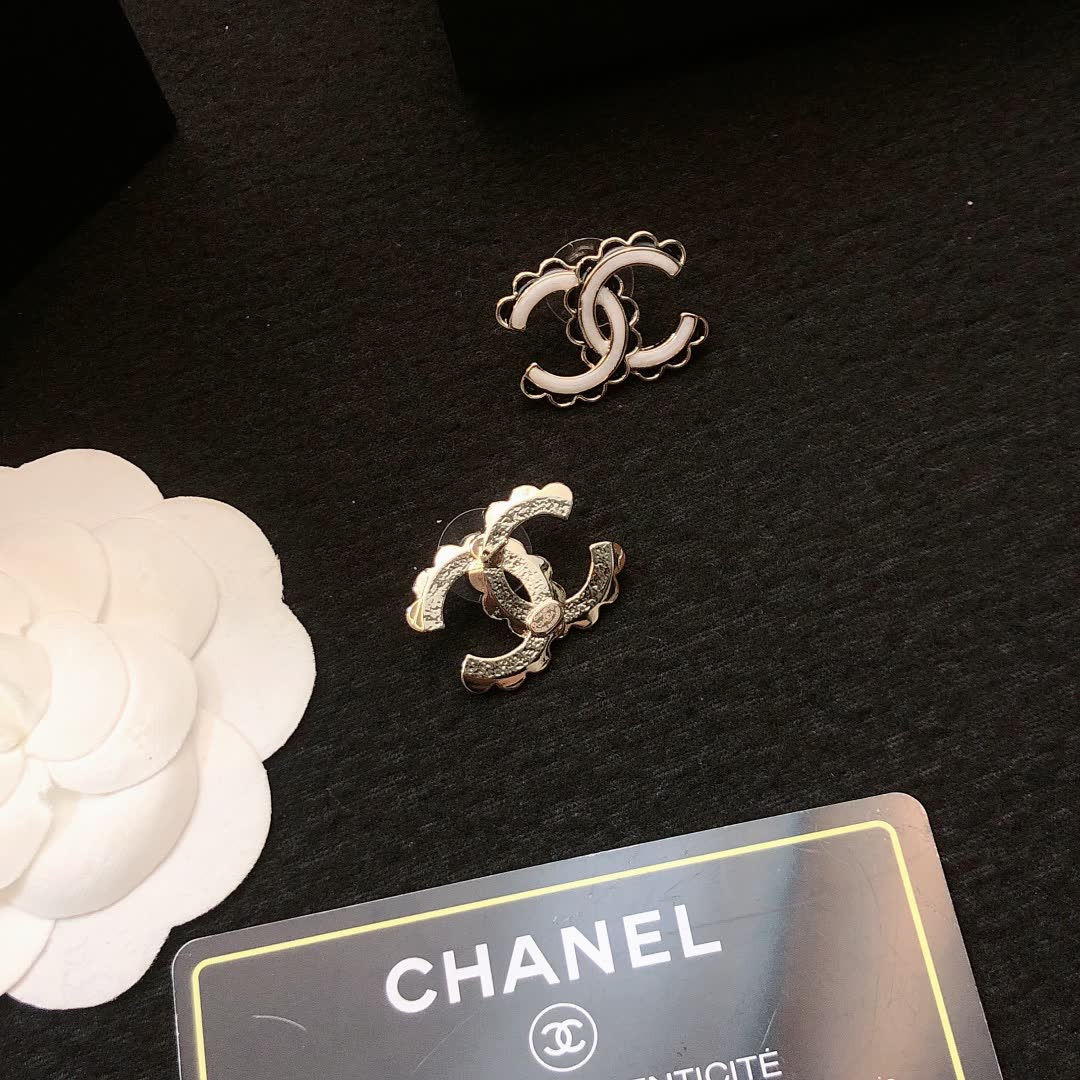 Chanel CC Logo Earrings