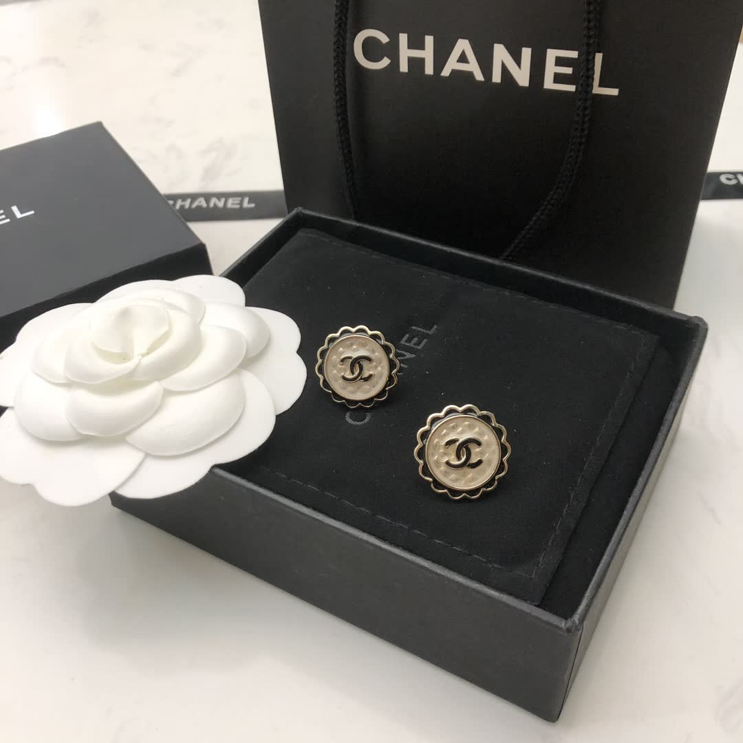 Chanel CC Logo Earrings