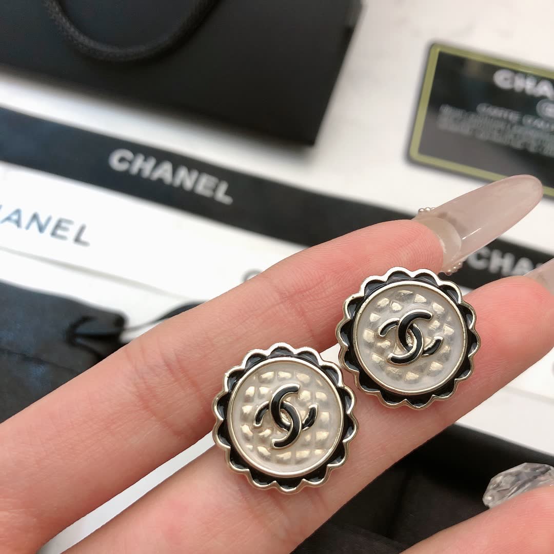 Chanel CC Logo Earrings