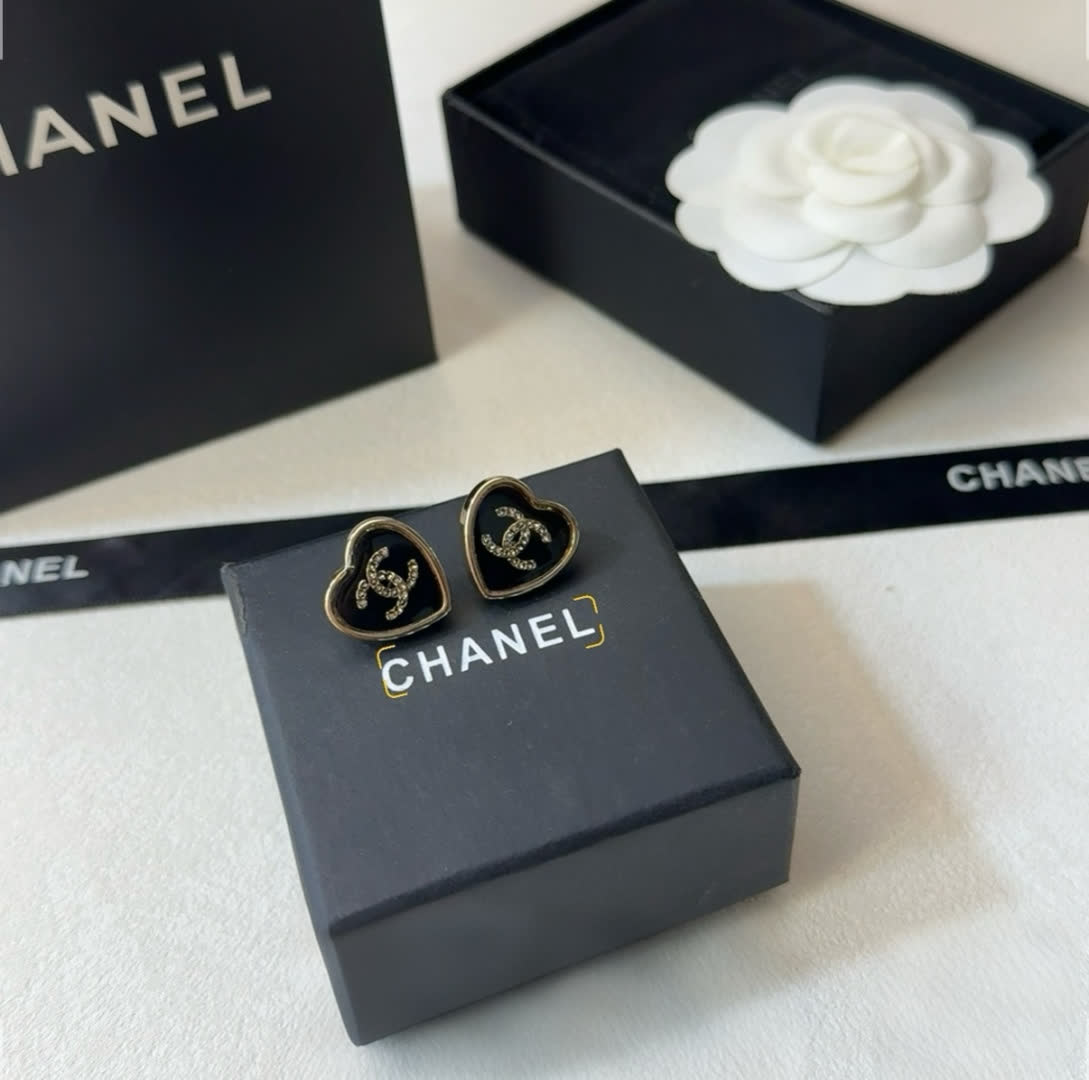 Chanel Heart Shaped Earrings