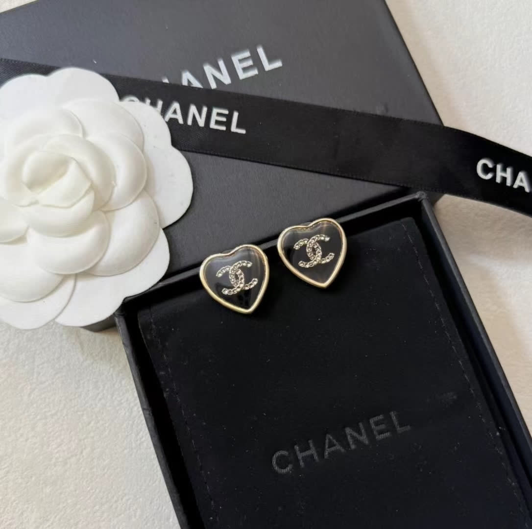 Chanel Heart Shaped Earrings