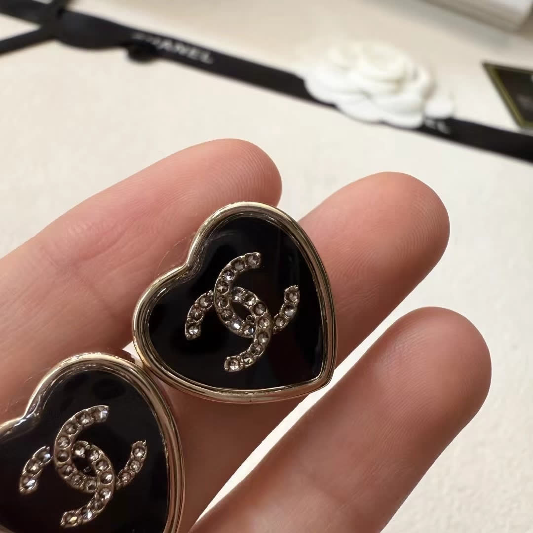 Chanel Heart Shaped Earrings