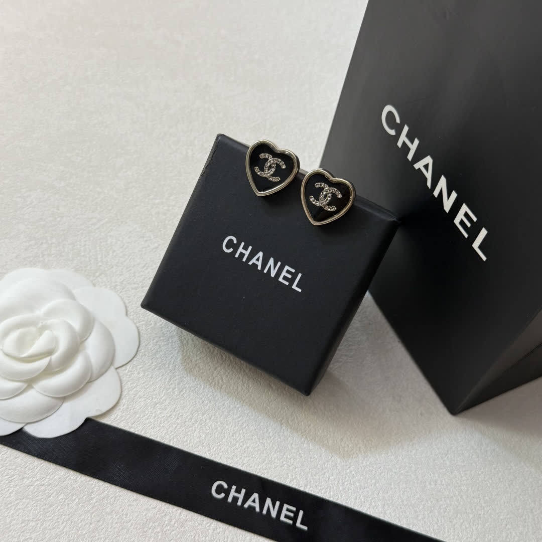 Chanel Heart Shaped Earrings