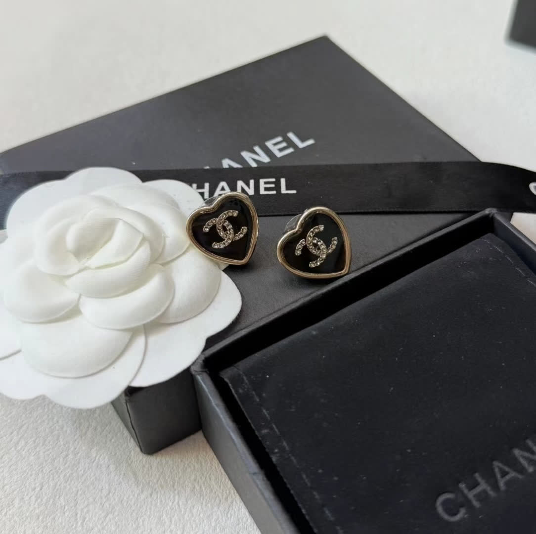Chanel Heart Shaped Earrings