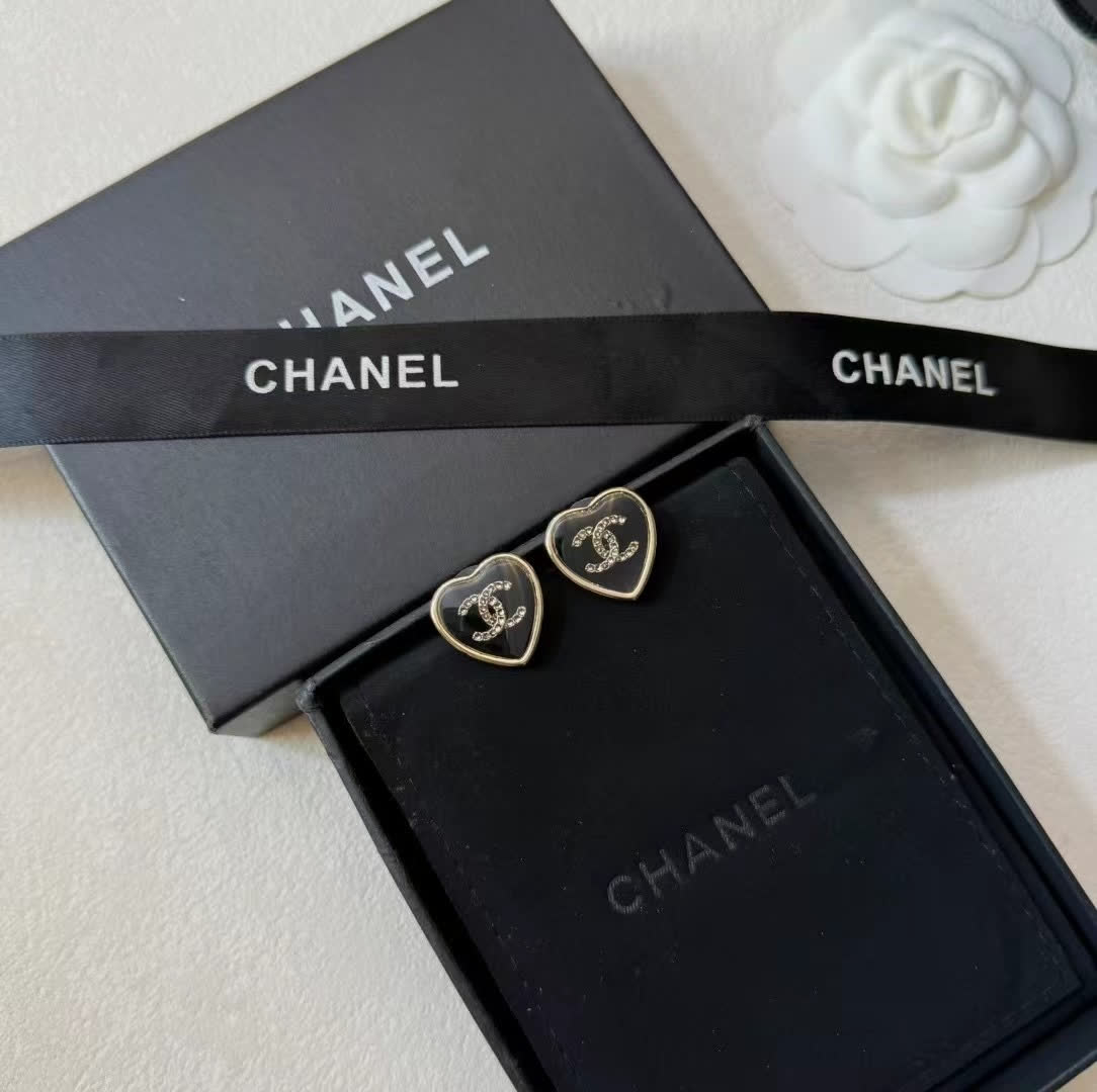 Chanel Heart Shaped Earrings