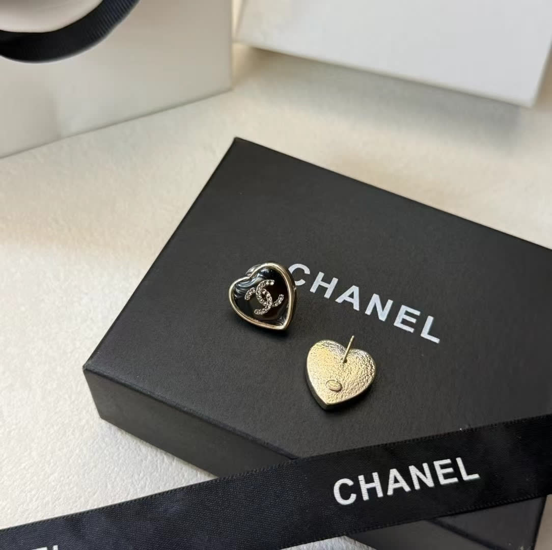 Chanel Heart Shaped Earrings