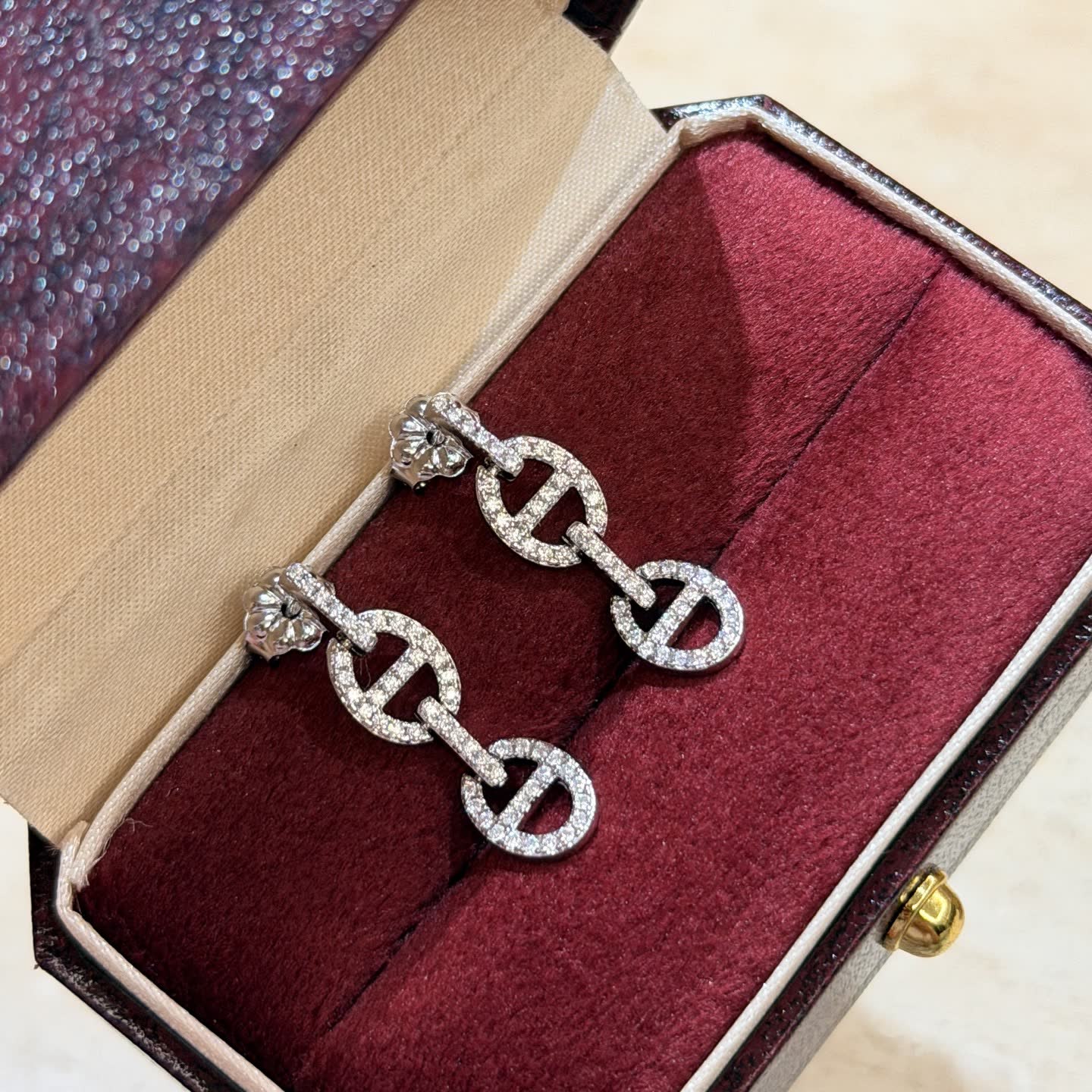 Chanel CC Logo Diamond Earrings Chanel CC Logo Diamond Earrings