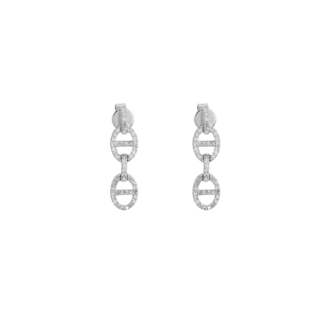 Chanel CC Logo Diamond Earrings