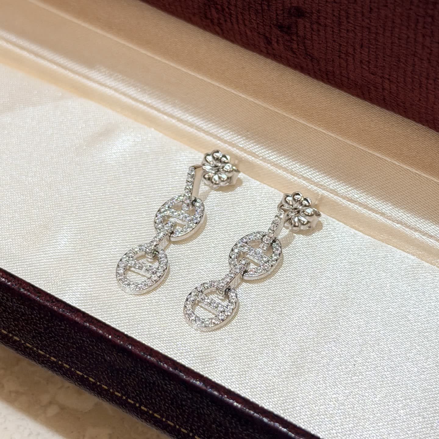 Chanel CC Logo Diamond Earrings