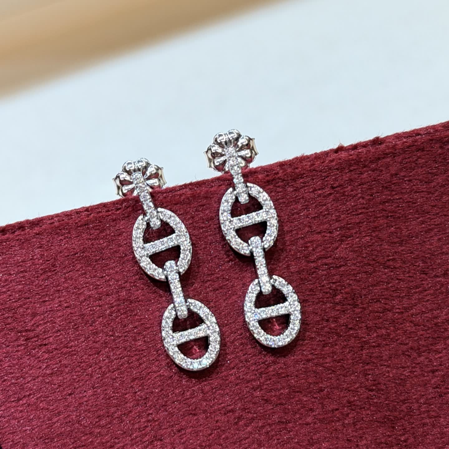 Chanel CC Logo Diamond Earrings