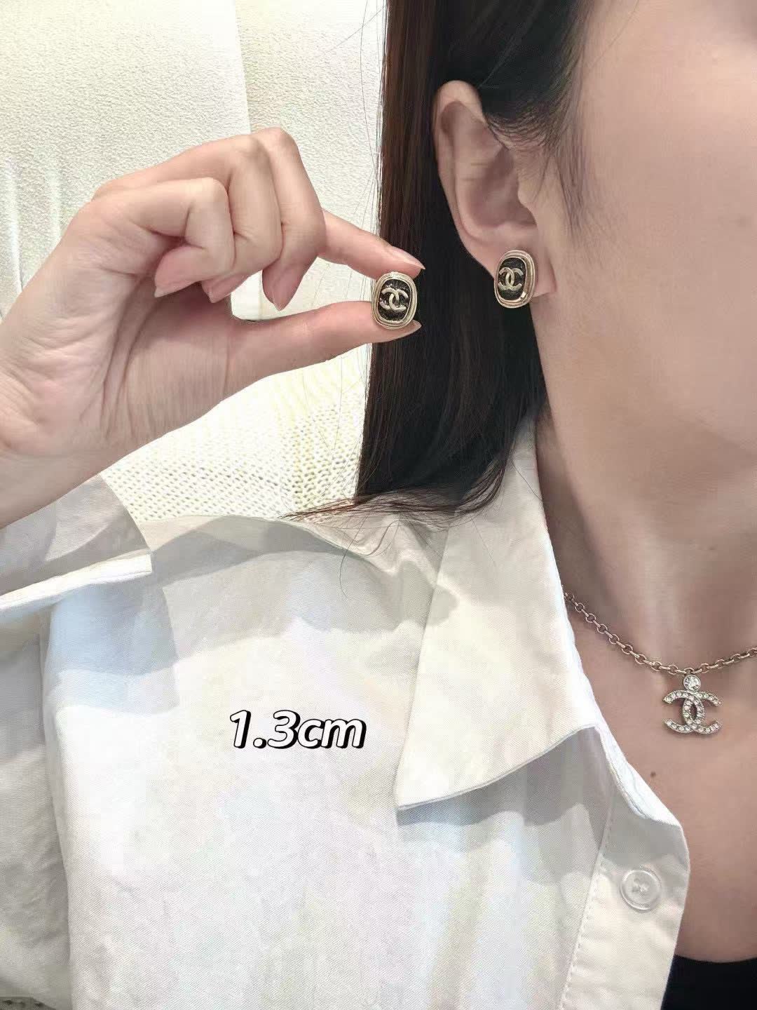 Chanel CC Logo Stud Earrings