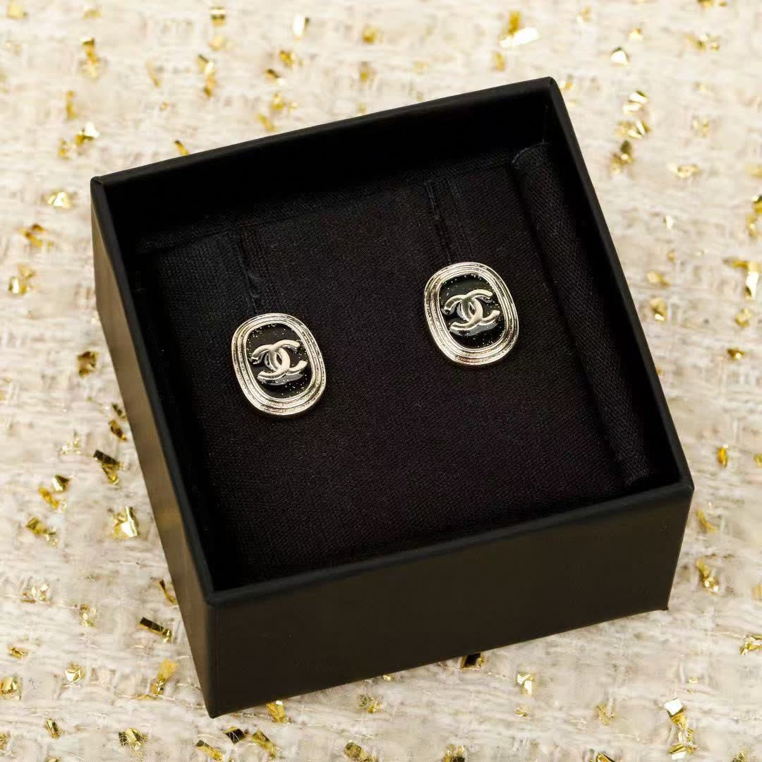 Chanel CC Logo Stud Earrings