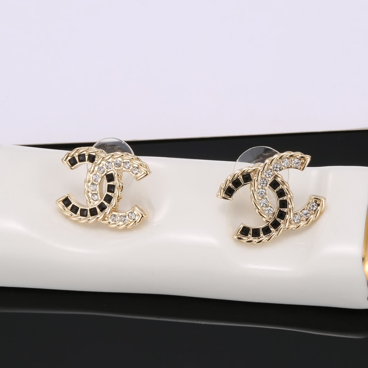 Chanel CC Logo Stud Earrings
