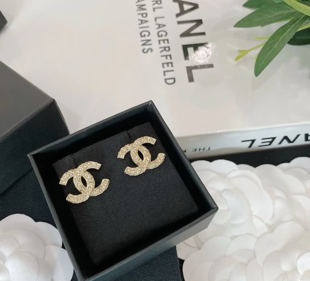 Chanel CC Logo Earrings