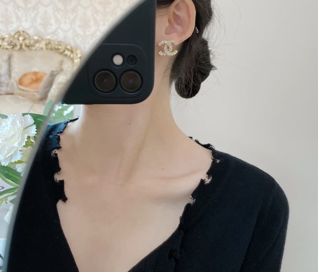 Chanel CC Logo Earrings
