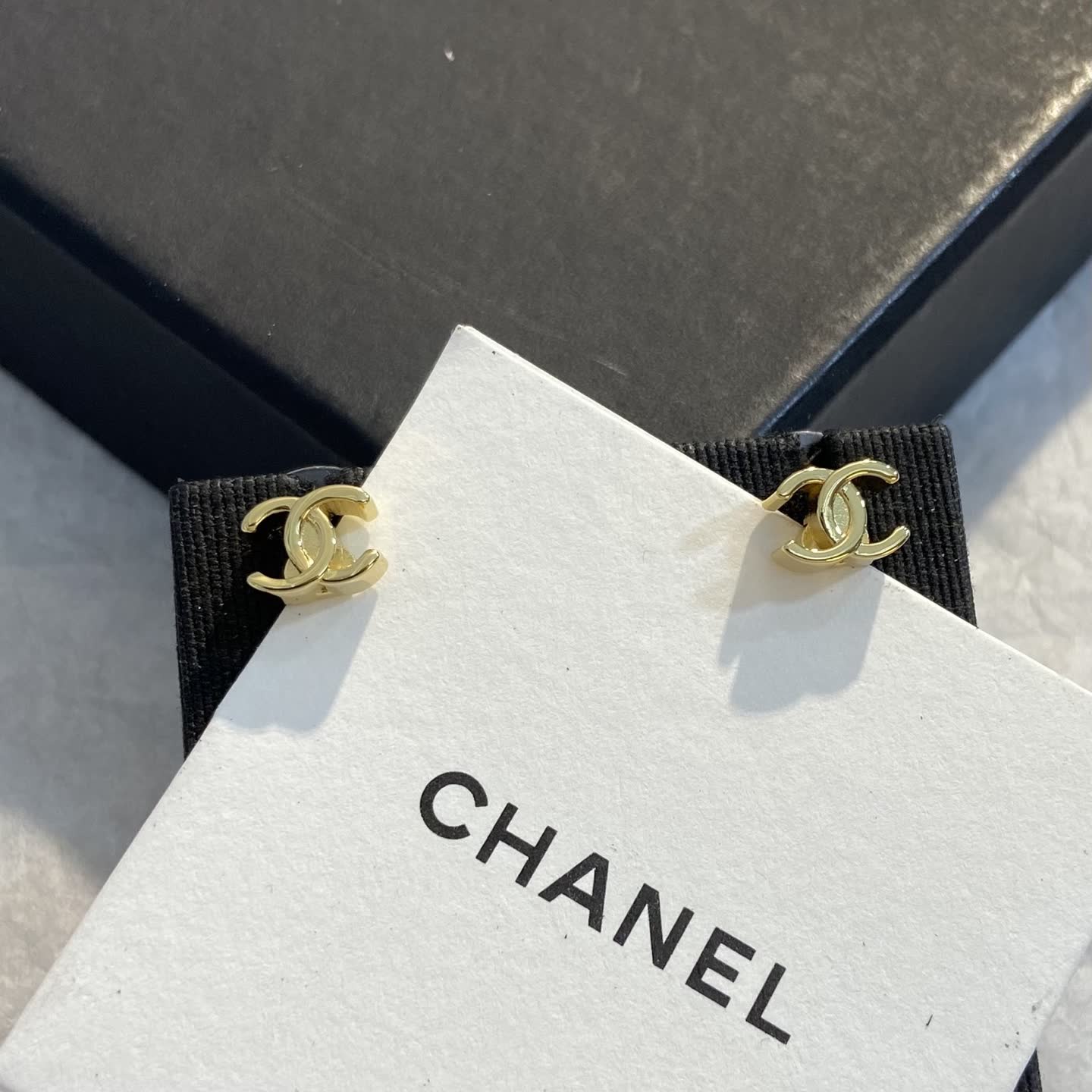 Chanel CC Logo Stud Earrings