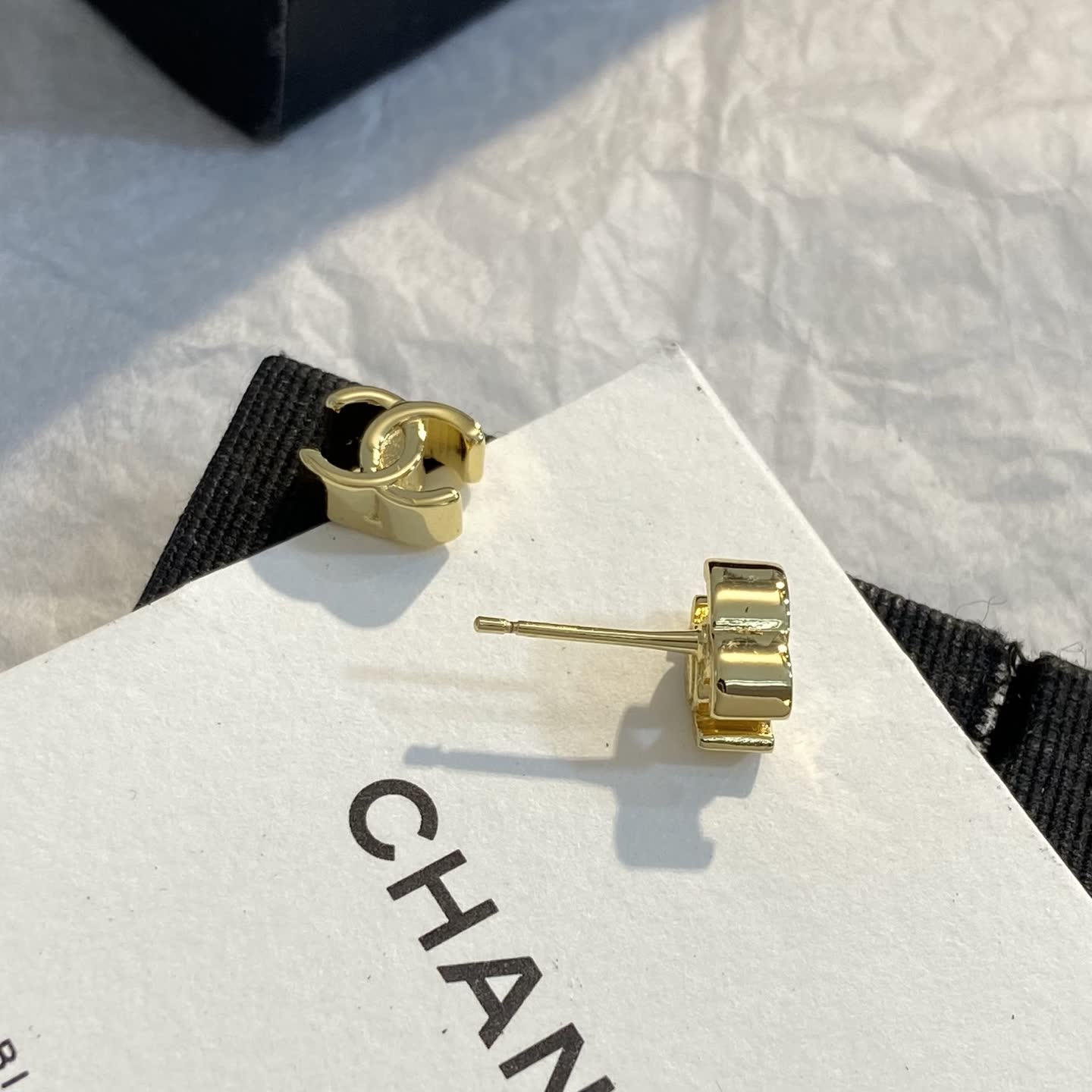 Chanel CC Logo Stud Earrings