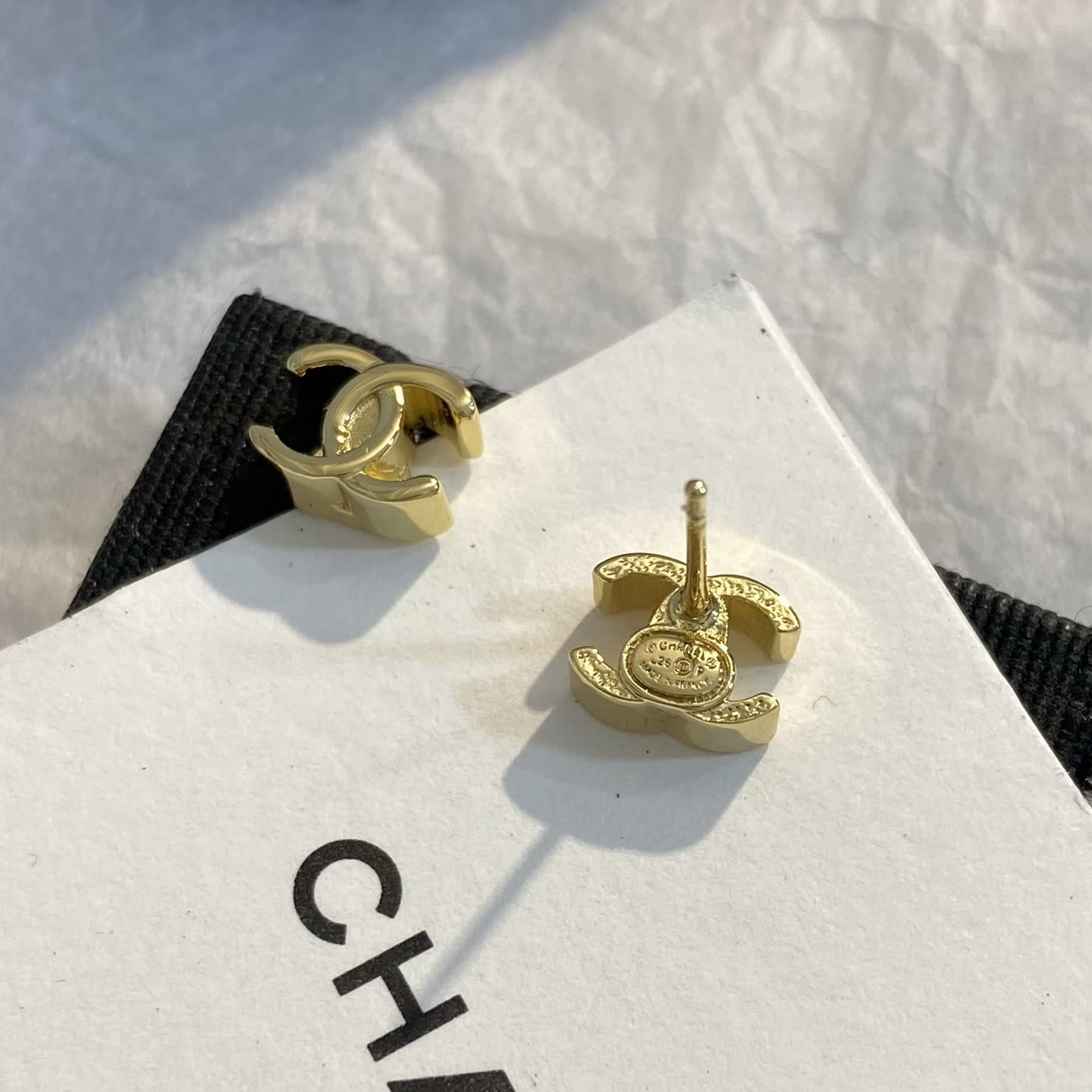 Chanel CC Logo Stud Earrings