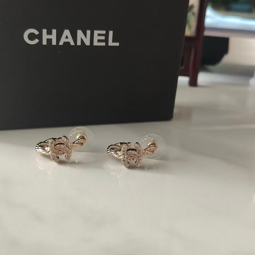 Chanel CC Logo Earrings